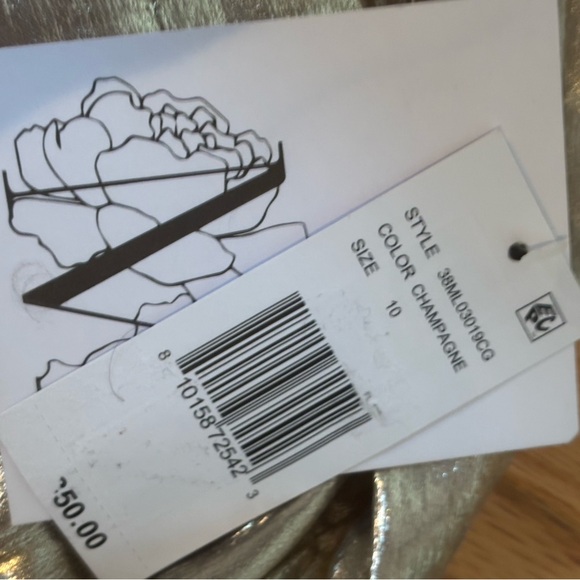 MESTIZA SEVILLE MIDI SKIRT - CHAMPAGNE PLEATED METALLIC Size 10 NWT - Picture 7 of 7